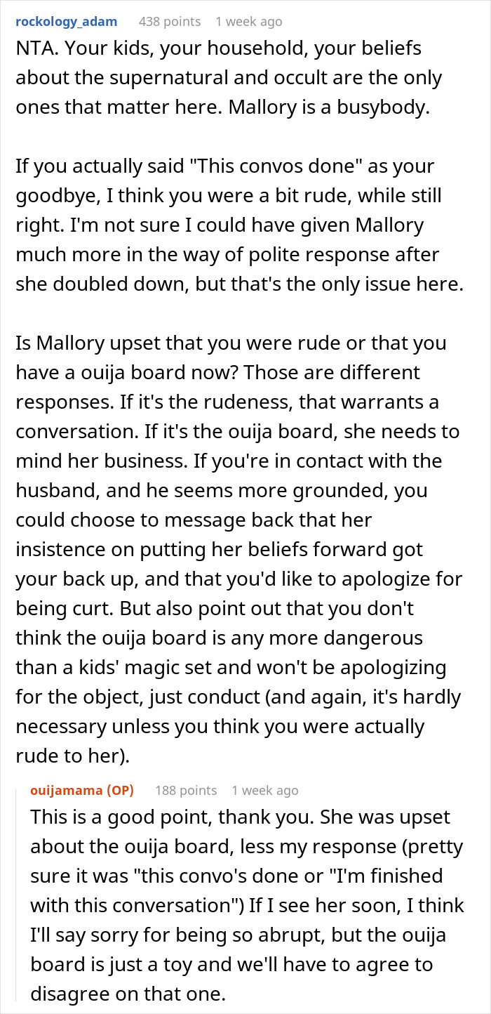 Elderly Neighbor Wants An Apology From Mom After She Laughs At Her Warnings About Kids&rsquo; Ouija Board