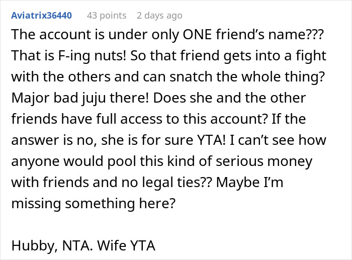 “Your Friend Fund Is Stupid”: Man Asks Wife To Break A Promise To Friends, Wonders If He’s A Jerk “Your Friend Fund Is Stupid”: Man Asks Wife To Break A Promise To Friends, Wonders If He’s A Jerk