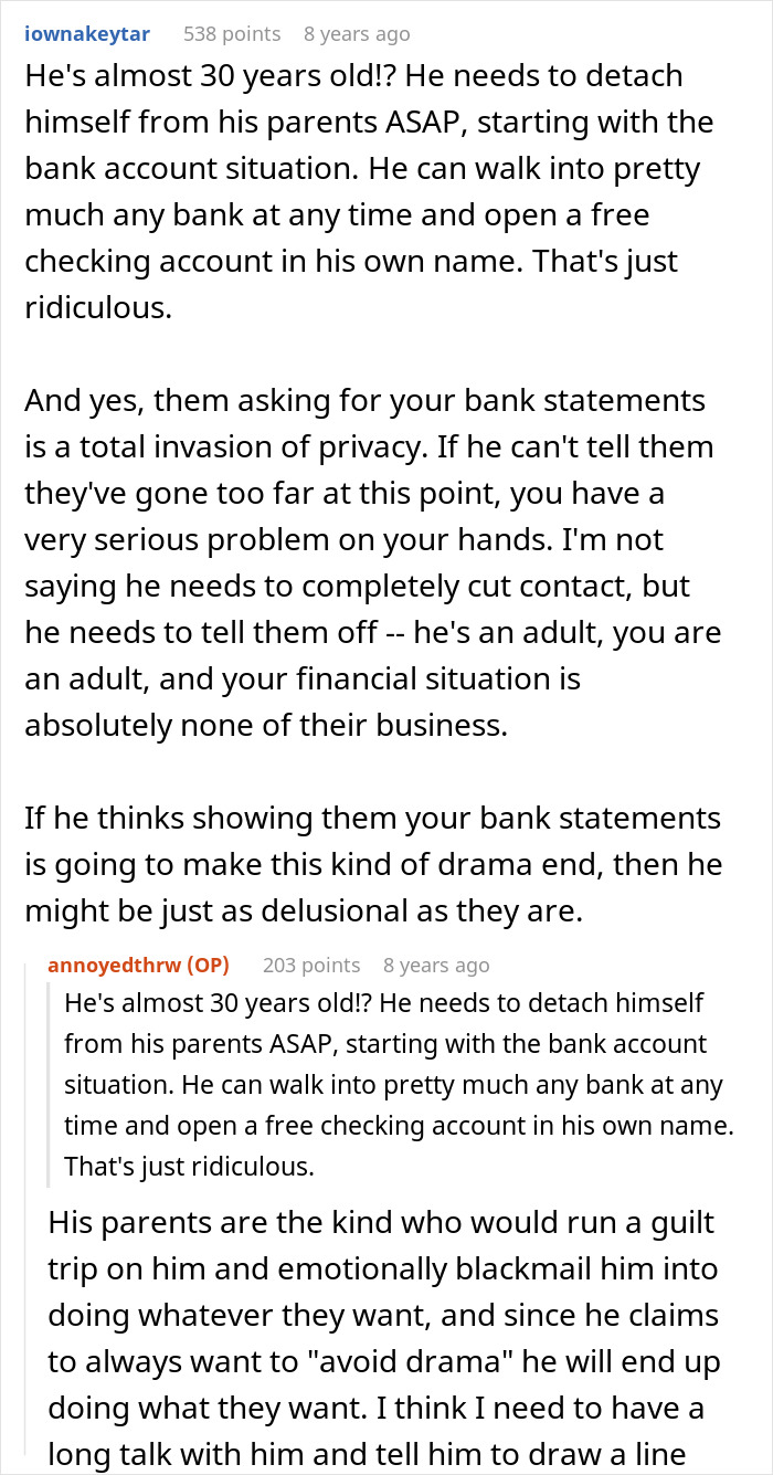GF Earns More Than BF, His Manipulative Parents Demand To See Her Bank Statements, She’s Aghast GF Earns More Than BF, His Manipulative Parents Demand To See Her Bank Statements, She’s Aghast
