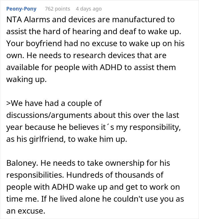 Woman Refuses To Wake BF Up In The Morning, He Almost Loses His Job Over It