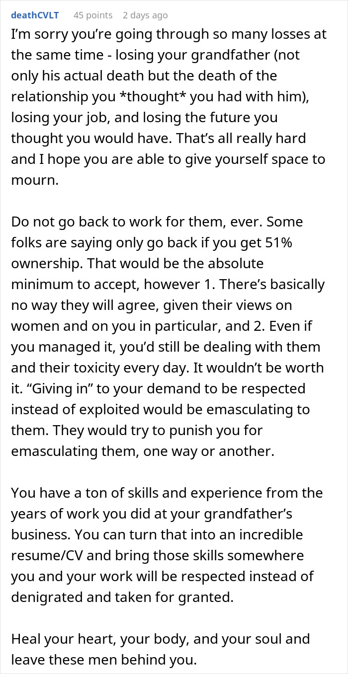 Men Laugh After Granddaughter Is Forced Out Of Business, Beg Her To Return As Everything Fails