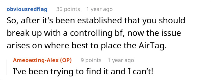 BF Says He Wants To Be Certain That His GF Is "Solid", Decides To Hide AirTag In Her Car BF Says He Wants To Be Certain That His GF Is "Solid", Decides To Hide AirTag In Her Car