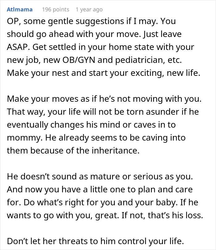 MIL Threatens Legal Action To Stop Pregnant DIL From Moving With Baby