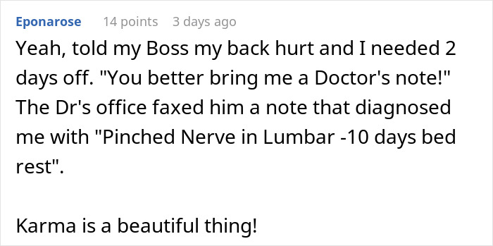 One Sick Day Turns Into Whole Week Off For Employee Who Maliciously Complied With Boss's Request One Sick Day Turns Into Whole Week Off For Employee Who Maliciously Complied With Boss's Request