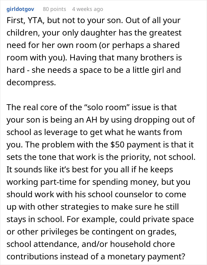 Eldest Son Says He Will Move Out Unless He Gets A Separate Room, Is Told To Pay Rent Eldest Son Says He Will Move Out Unless He Gets A Separate Room, Is Told To Pay Rent