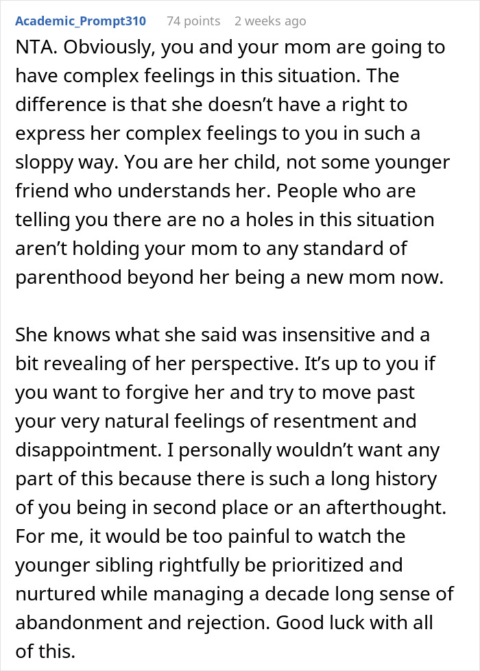 Man Is Beyond Hurt After His Mother Calls Herself A “First Time Mom” After Having A Second Child Man Is Beyond Hurt After His Mother Calls Herself A “First Time Mom” After Having A Second Child