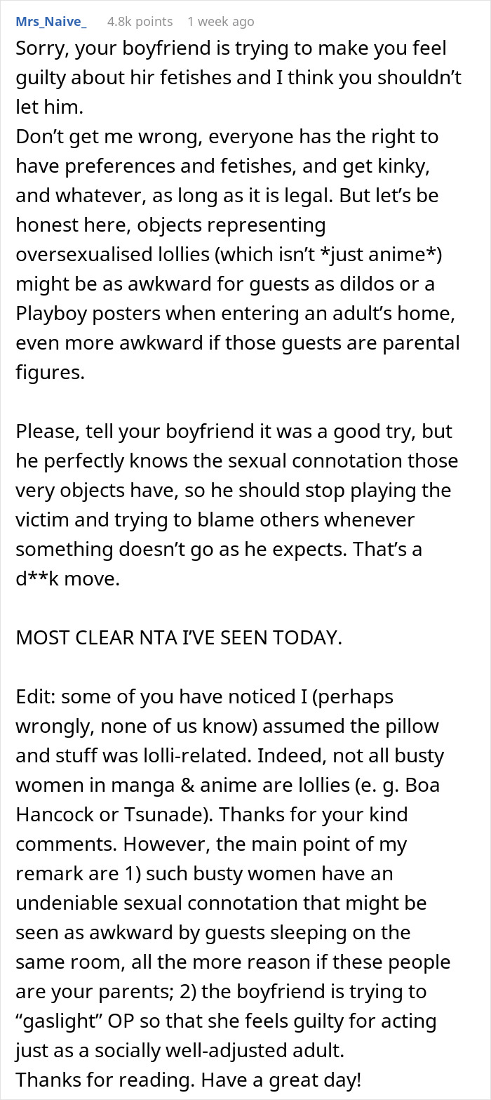 Woman Sees Just How Manipulative Her BF Really Is After Anime Pillow Tears Them Apart