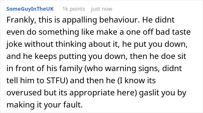 BF Keeps Mocking GF&rsquo;s Cooking In Front Of His Family, Gets Mad When She Jokes On Him In Response