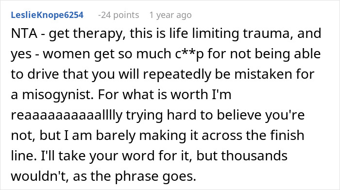Man Excuses His Misogynistic Behavior With His Childhood Trauma, GF Tells Him To Get Over It Man Excuses His Misogynistic Behavior With His Childhood Trauma, GF Tells Him To Get Over It
