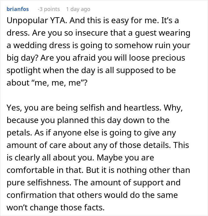 &ldquo;Not The Time Or Place&rdquo;: Bride Faces Off With Guest Demanding To Wear A Wedding Dress