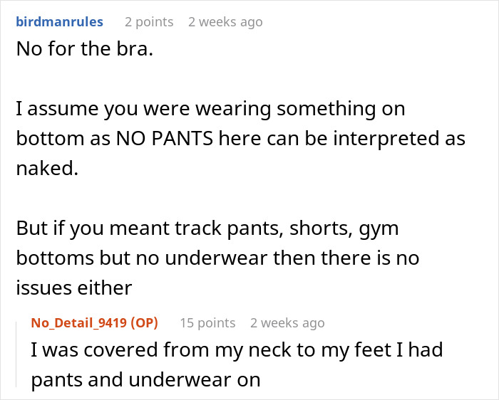 Woman Asks If She’s The Jerk For Not Wearing A Bra In Her Apartment While The Repair Guy Was Over Woman Asks If She’s The Jerk For Not Wearing A Bra In Her Apartment While The Repair Guy Was Over
