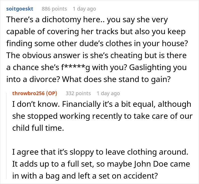 Guy Inexplicably Keeps Finding Other Men&rsquo;s Clothes In His House After Being Away, Wife Has No Idea