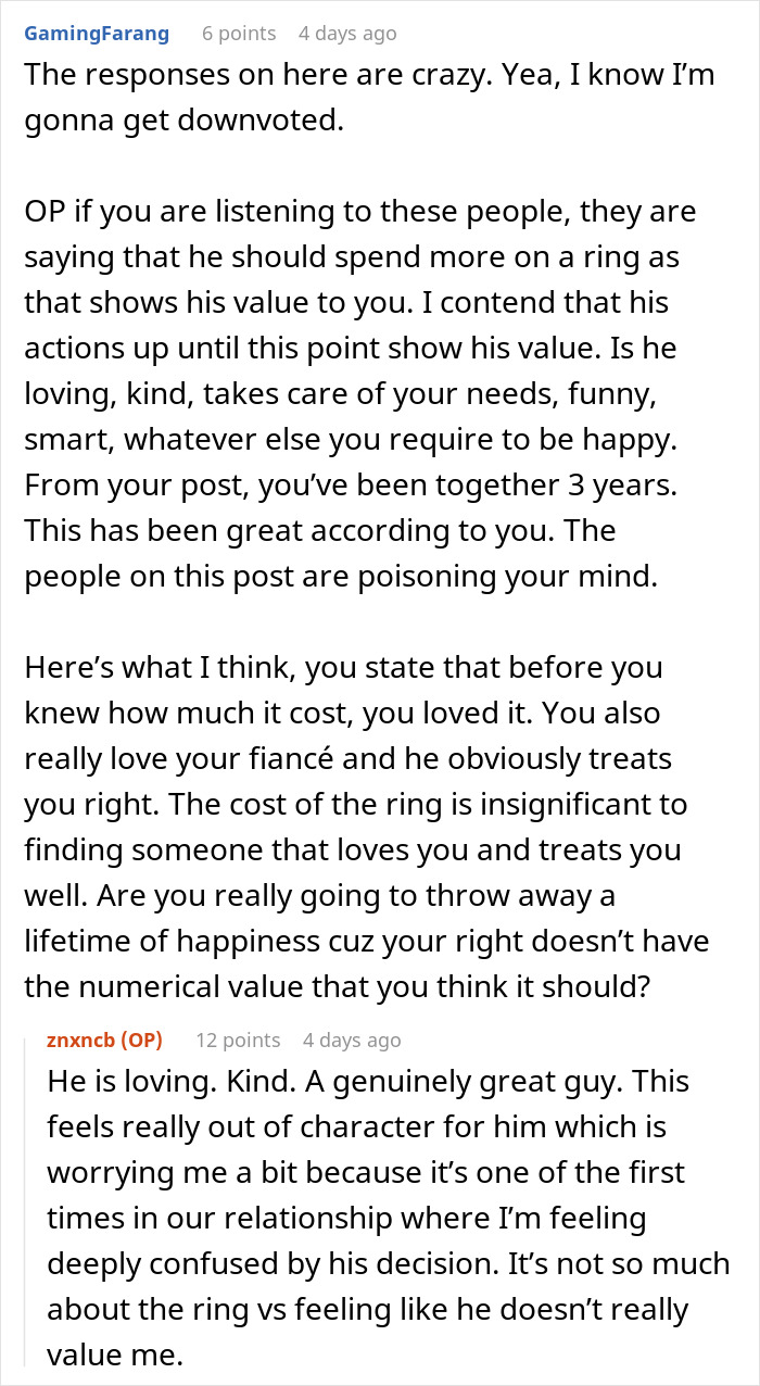 Woman Adores Her Engagement Ring, Changes Her Mind After Finding Out How Much It Cost