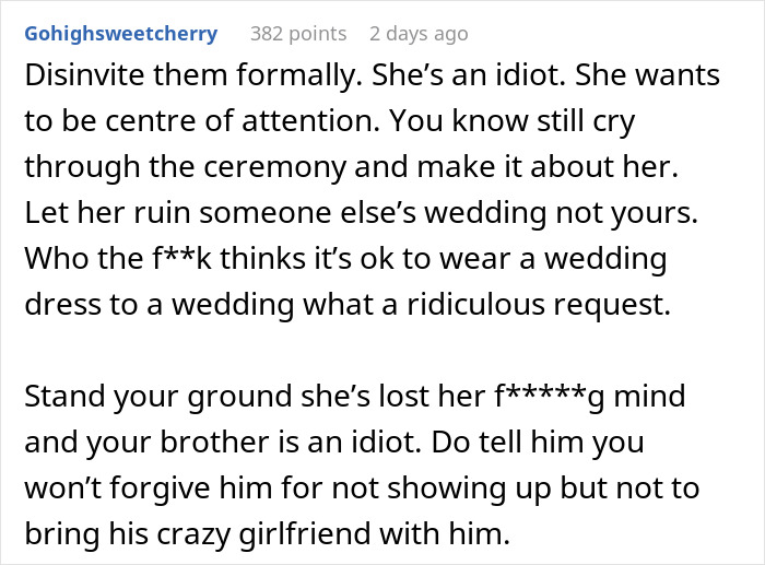 &ldquo;Not The Time Or Place&rdquo;: Bride Faces Off With Guest Demanding To Wear A Wedding Dress