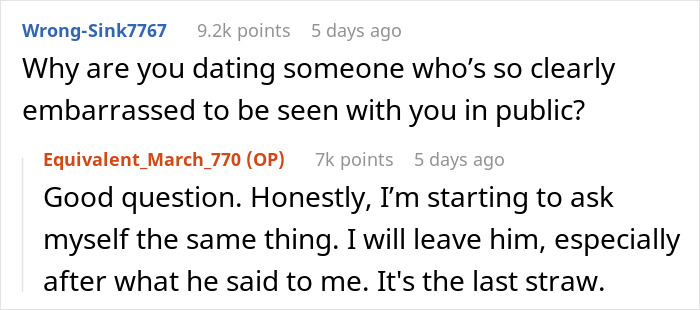 Reddit thread discussing a heartbroken girlfriend's dilemma about removing her sleeve tattoo due to her boyfriend's comments.