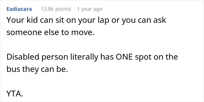 Mom Is Livid After Disabled Person On Bus Refused To Move So She Could Sit Together With Her 5YO Mom Is Livid After Disabled Person On Bus Refused To Move So She Could Sit Together With Her 5YO