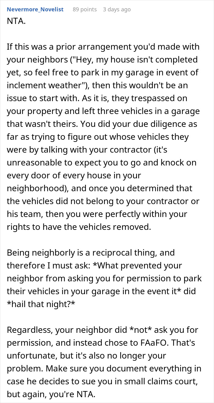 Neighbors Think They Can Park In Person&rsquo;s Garage Without Permission, Get A $1,000 Reality Check