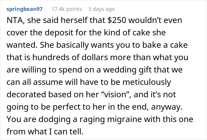 Hobby Baker Offers To Pay $250 Towards Cousin’s Wedding Cake As A Gift, Drama Ensues Hobby Baker Offers To Pay $250 Towards Cousin’s Wedding Cake As A Gift, Drama Ensues