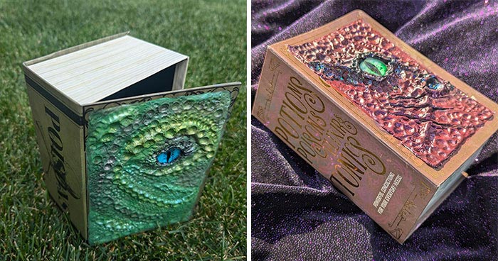I Designed Dragon Boxes As Secret Compartment Books For Wizards, Witches, And Warlocks (10 Pics)
