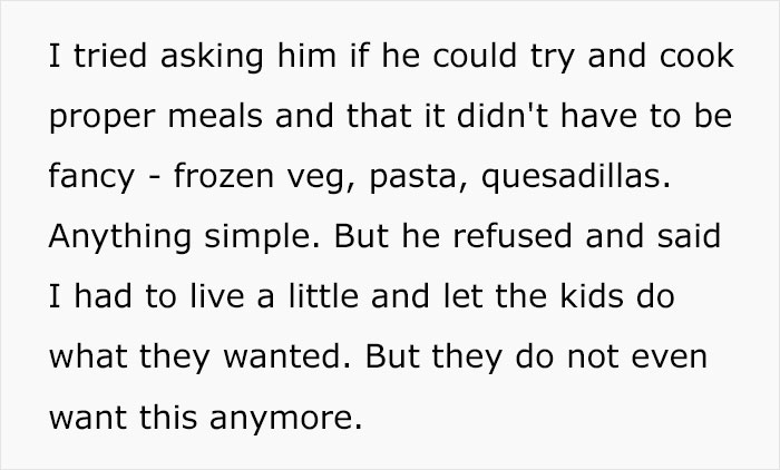 Mom Calls Out Ex-Husband For Giving Kids Unhealthy Meals Instead Of Cooking