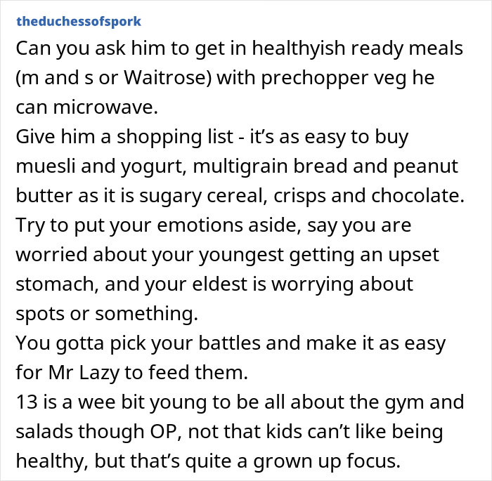 Mom Calls Out Ex-Husband For Giving Kids Unhealthy Meals Instead Of Cooking