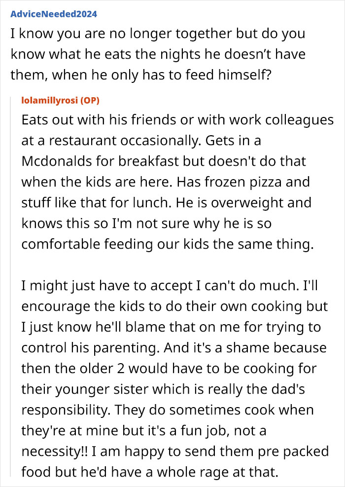 Mom Calls Out Ex-Husband For Giving Kids Unhealthy Meals Instead Of Cooking