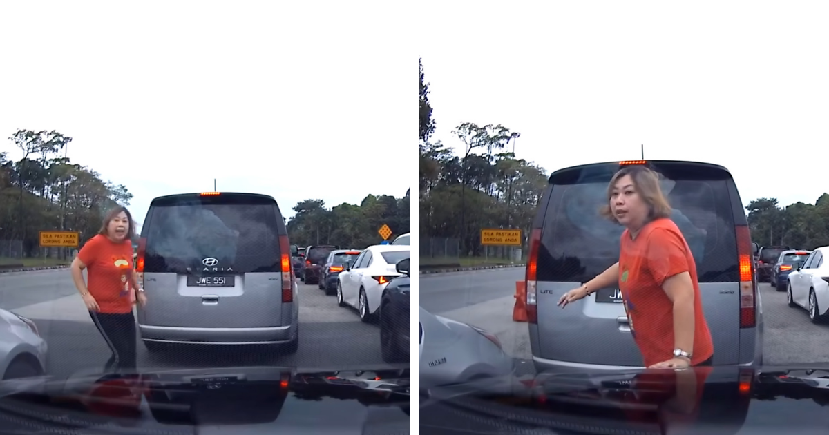 “Crazy” Woman Jumps In Front Of Vehicle So Her Husband Can Cut In Line ...