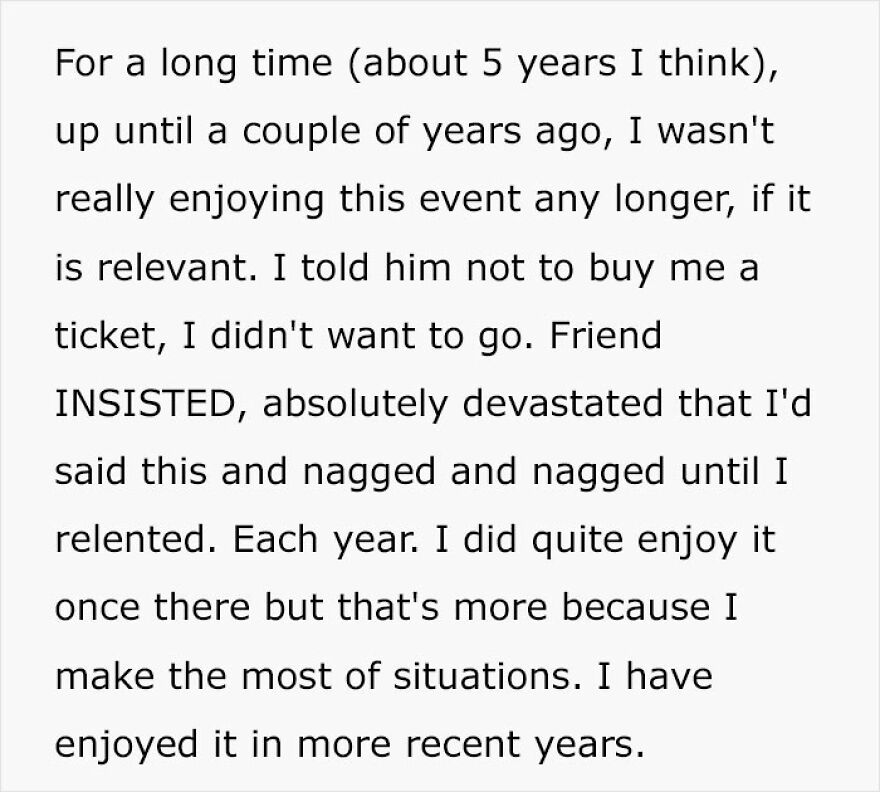 Woman Is Puzzled After Friend Doesn&rsquo;t Buy Her A Ticket With No Warning After Doing It For 17 Years