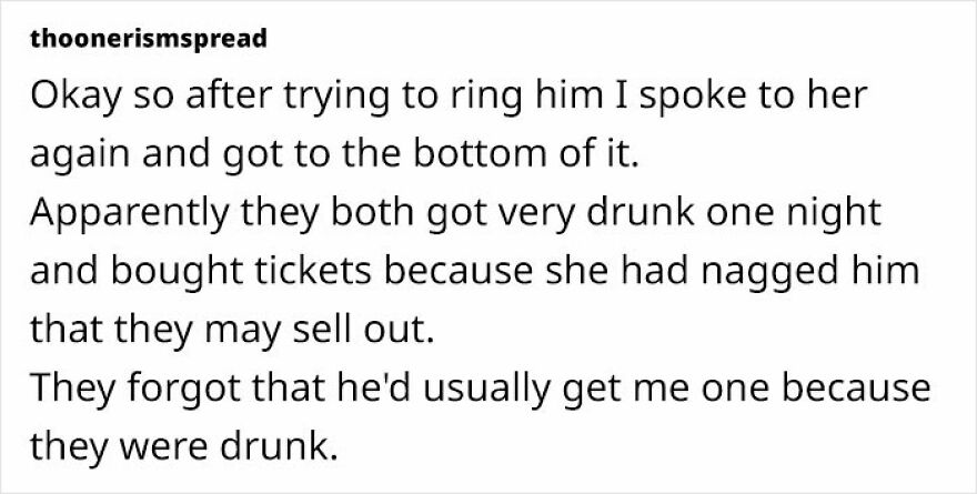 Woman Is Puzzled After Friend Doesn&rsquo;t Buy Her A Ticket With No Warning After Doing It For 17 Years