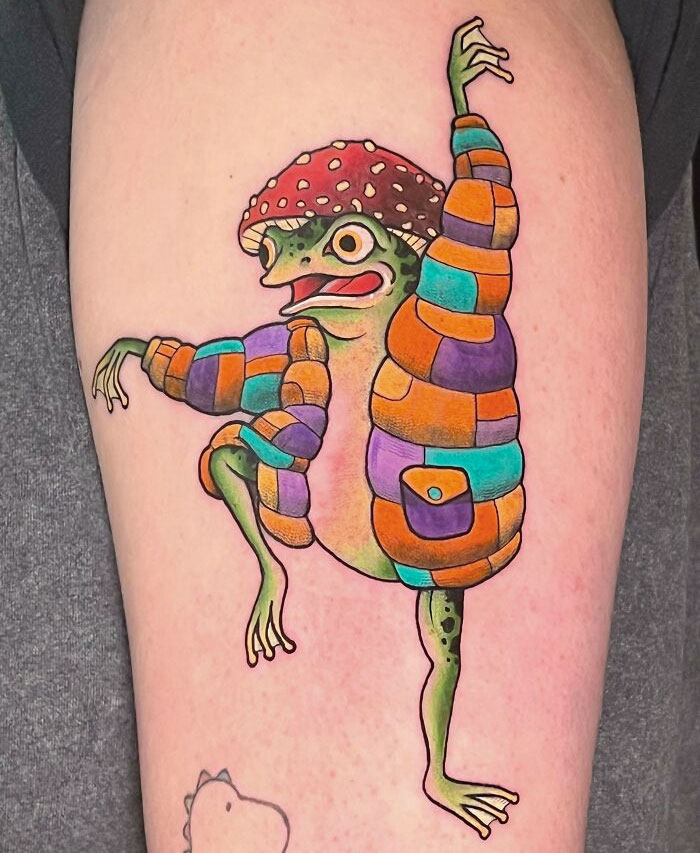 Hippie Frog Done At Bright Side Tattoo Copenhagen By Kest234