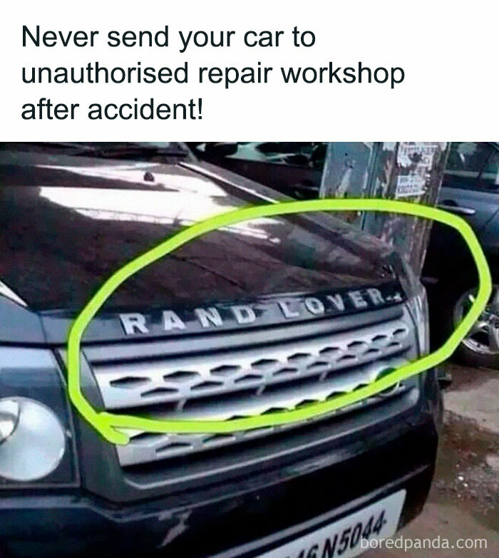 Car-related meme with a vehicle labeled "Rand Lover" instead of the original brand name.