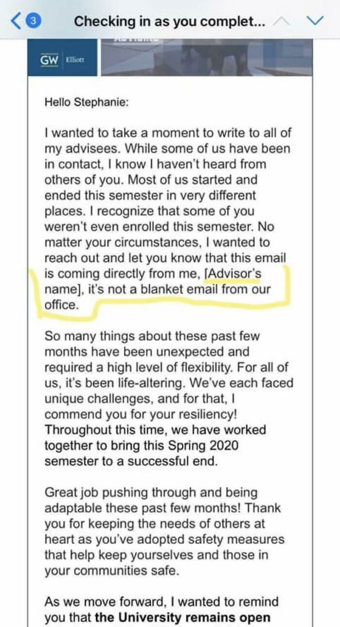 "It's Not A Blanket Email"