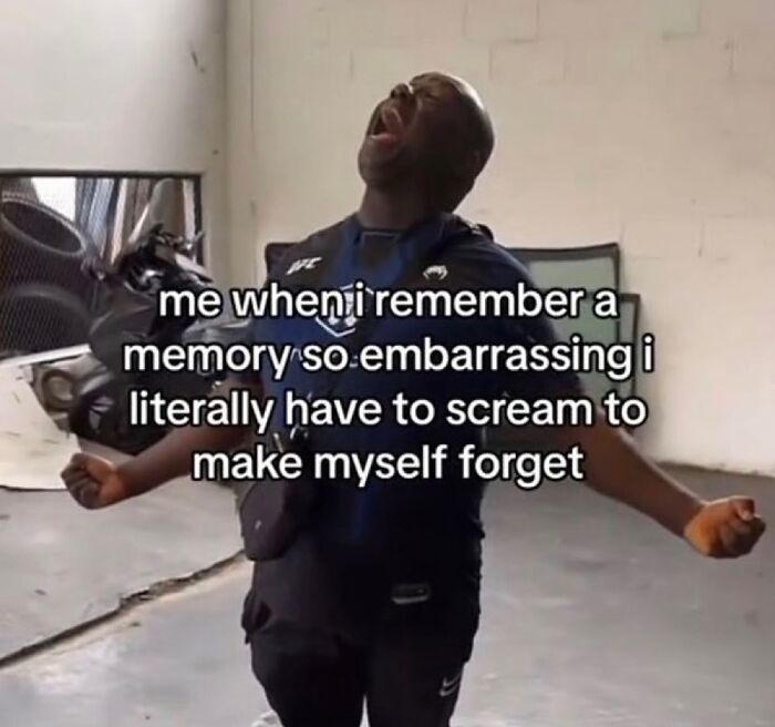 A man screaming with meme text about life's ups and downs, capturing an embarrassing moment.