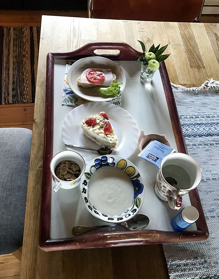 For My Mother's Birthday/Mother's Day, My Dad Always Picks Her Flowers, Bakes Her A Cake, And Wakes Her Up Singing While Bringing Her Breakfast In Bed