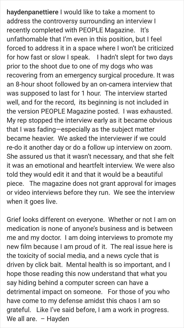 Hayden Panettiere Breaks Silence On Controversial Interview: “It’s Unfathomable” Hayden Panettiere Breaks Silence On Controversial Interview: “It’s Unfathomable”