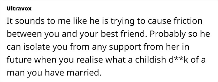Woman Can't Fathom Why Her Husband Refuses To Accompany Her To Best Friend's Wedding, Seeks Advice Woman Can't Fathom Why Her Husband Refuses To Accompany Her To Best Friend's Wedding, Seeks Advice