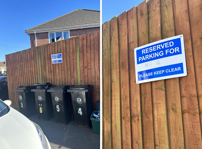 My Neighbor Put Up A Sign Saying A Public Part Of Our Close Is Reserved For Her Car
