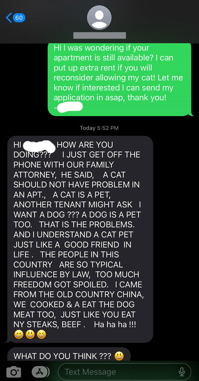 After Inquiring About My Cat… This Landlord Is Pretty Strange, But Hope I Get The Place