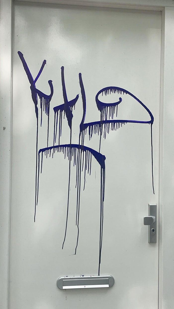 Someone Thought It Would Be A Brilliant Idea To Spray This All Over My Front Door. Now The Landlord Is Telling Me I Have To Clean It Or Pay For Damages