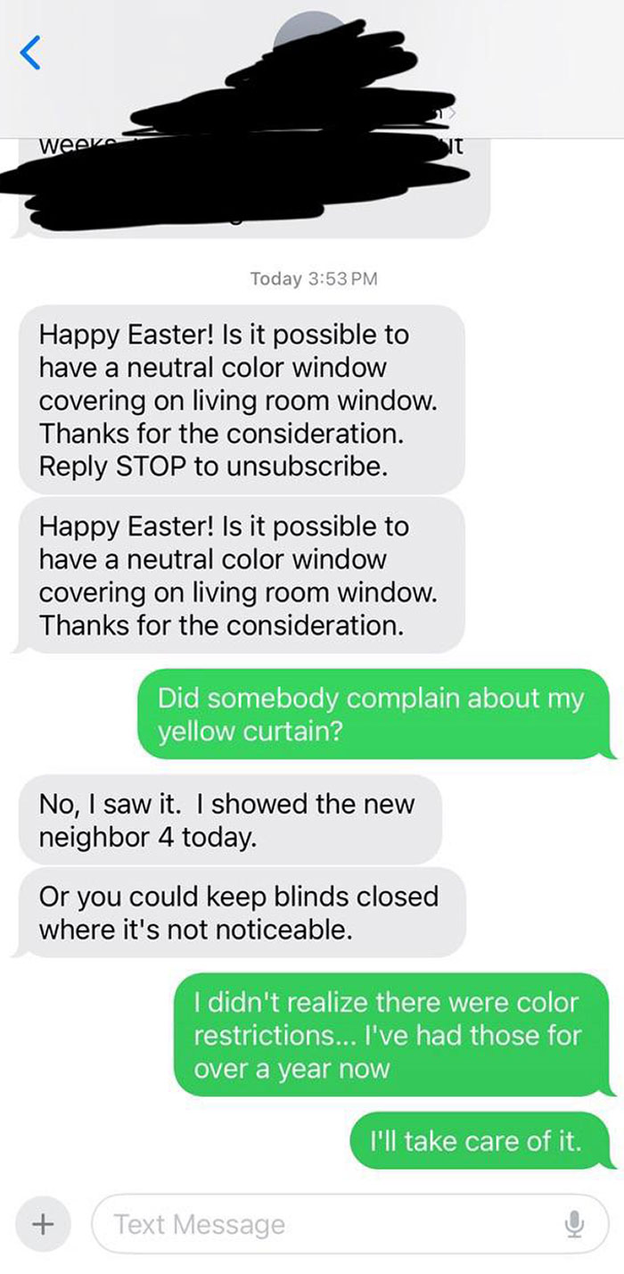 Landlord Apparently Doesn’t Like The Color Of The Curtains