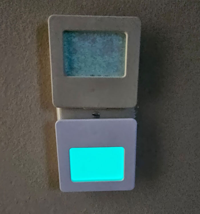 My Lime Lite Night Light I've Had Plugged In Since The 90s, Compared To A Brand New One I Plugged In Today