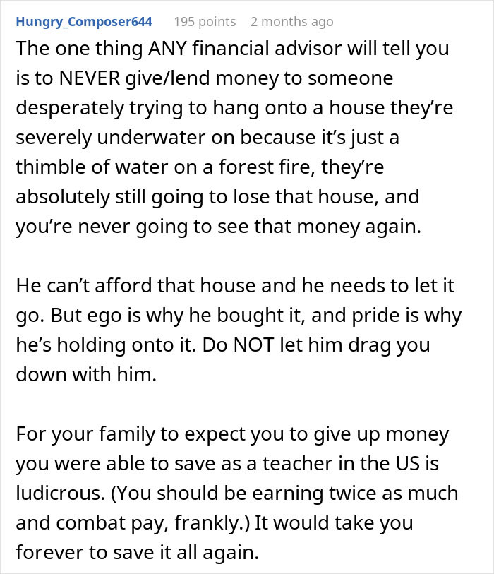 Man Regrets Telling Family About Savings, Now They Want His Money
