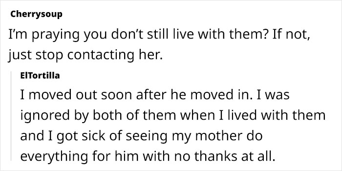Daughter Can&rsquo;t Stand Mom&rsquo;s New Hubby, Who She Keeps Defending, Decides To Cut Them Out Of Her Life
