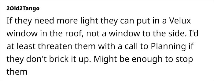 Homeowner Halts Neighbor's House Renovation After They Start Installing A Window Over Their Yard Homeowner Halts Neighbor's House Renovation After They Start Installing A Window Over Their Yard