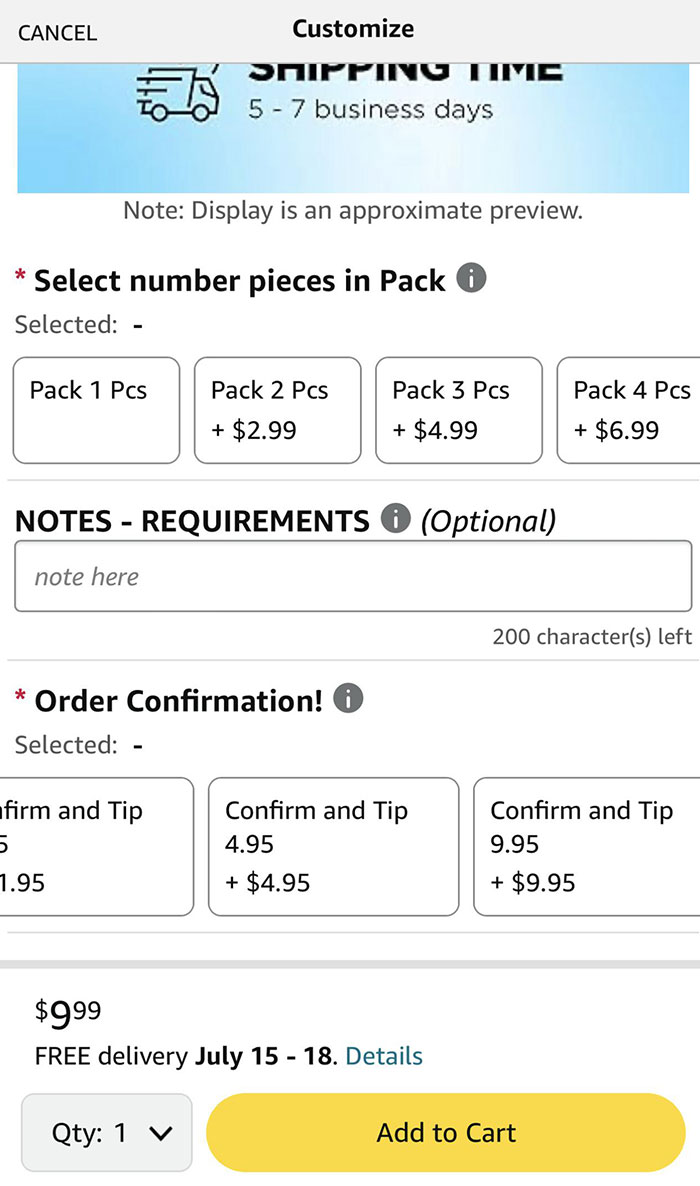 Asked To Tip On Amazon Order