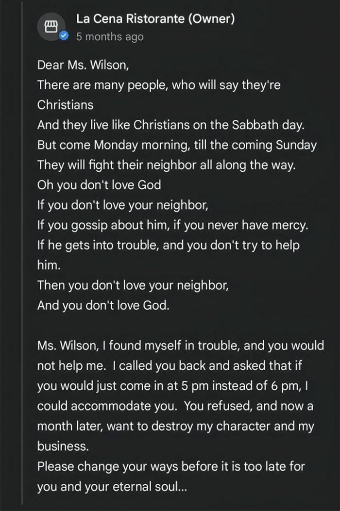 Restaurant’s Over-The-Top Rules Lead To Guest Cancellation, Owner Smugly Responds Restaurant’s Over-The-Top Rules Lead To Guest Cancellation, Owner Smugly Responds