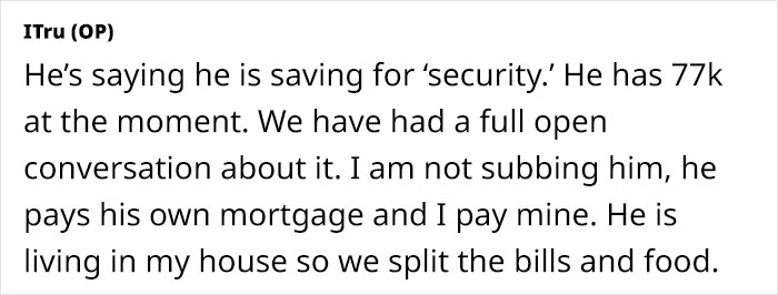 Woman Explains How She's Put Off By Partner's Extreme Saving Habits, Netizens Take His Side Woman Explains How She's Put Off By Partner's Extreme Saving Habits, Netizens Take His Side