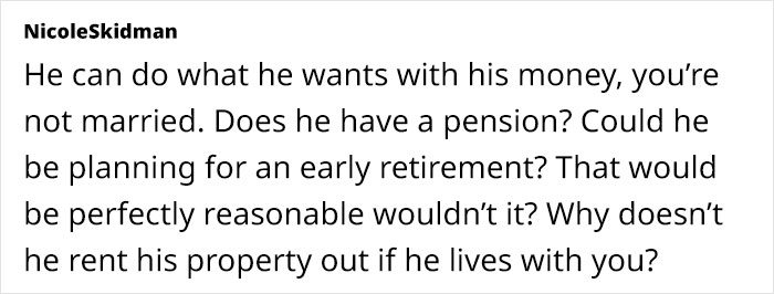 Woman Explains How She's Put Off By Partner's Extreme Saving Habits, Netizens Take His Side Woman Explains How She's Put Off By Partner's Extreme Saving Habits, Netizens Take His Side
