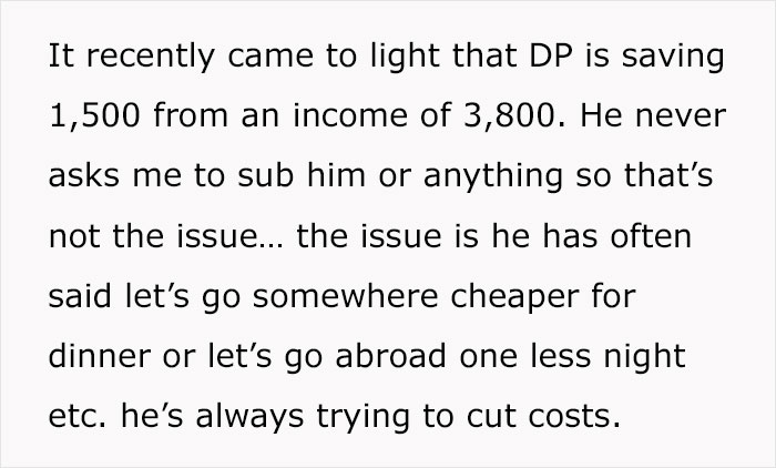 Woman Explains How She's Put Off By Partner's Extreme Saving Habits, Netizens Take His Side Woman Explains How She's Put Off By Partner's Extreme Saving Habits, Netizens Take His Side