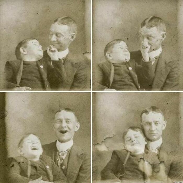 Father And Son Take Silly Photos, 1910s